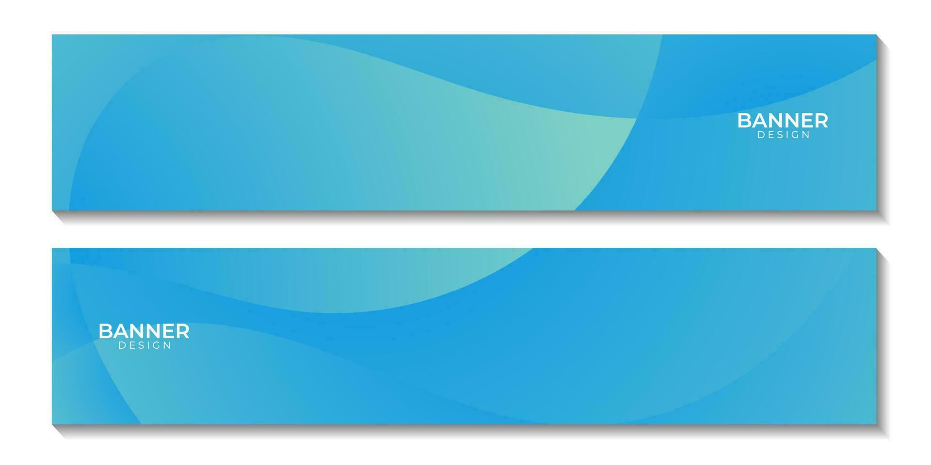 abstrakt Grün Blau Welle Gradient Hintergrundset von Sozial Medien Banner Vorlage mit vektor