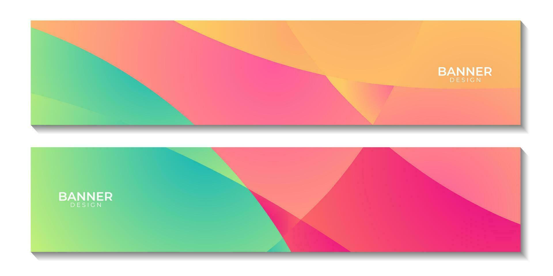 uppsättning av banderoller modern abstrakt färgrik bakgrund vektor