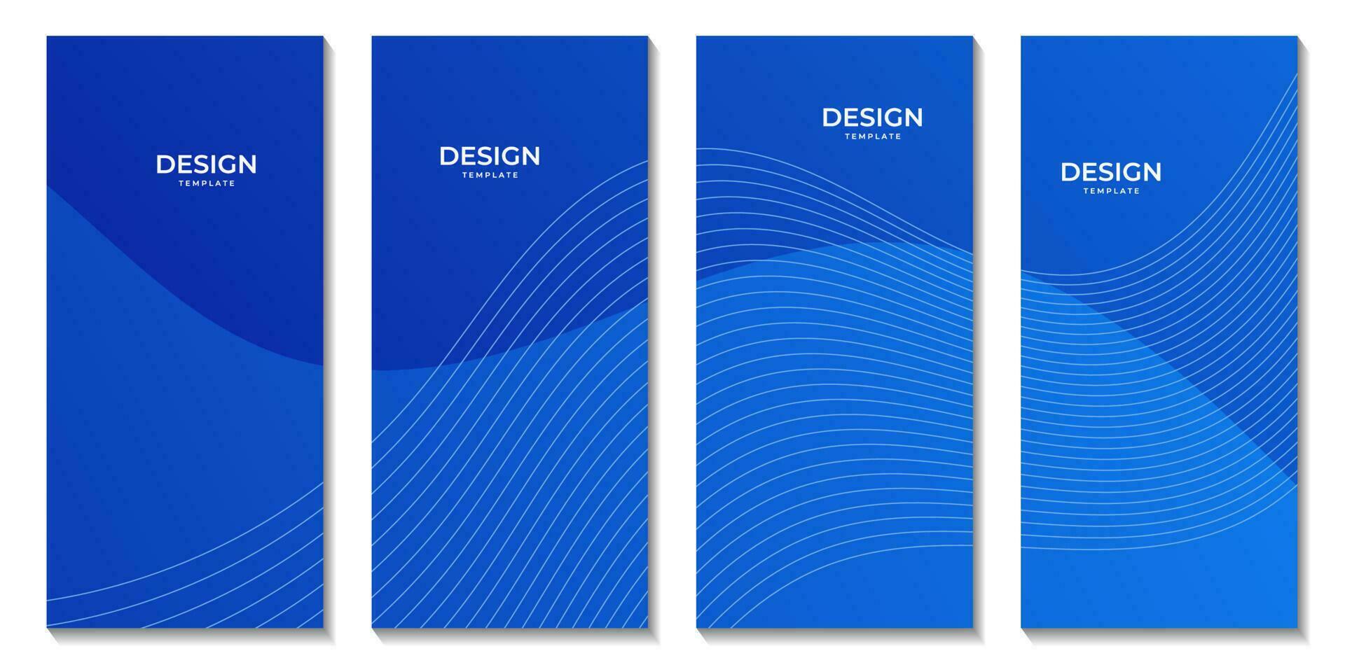 uppsättning av broschyrer med abstrakt blå Vinka lutning bakgrund vektor