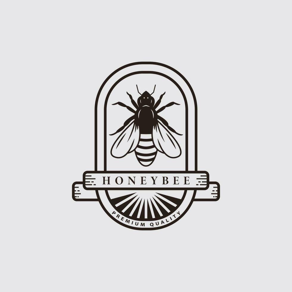 honung bi jordbruk produkt logotyp. vektor
