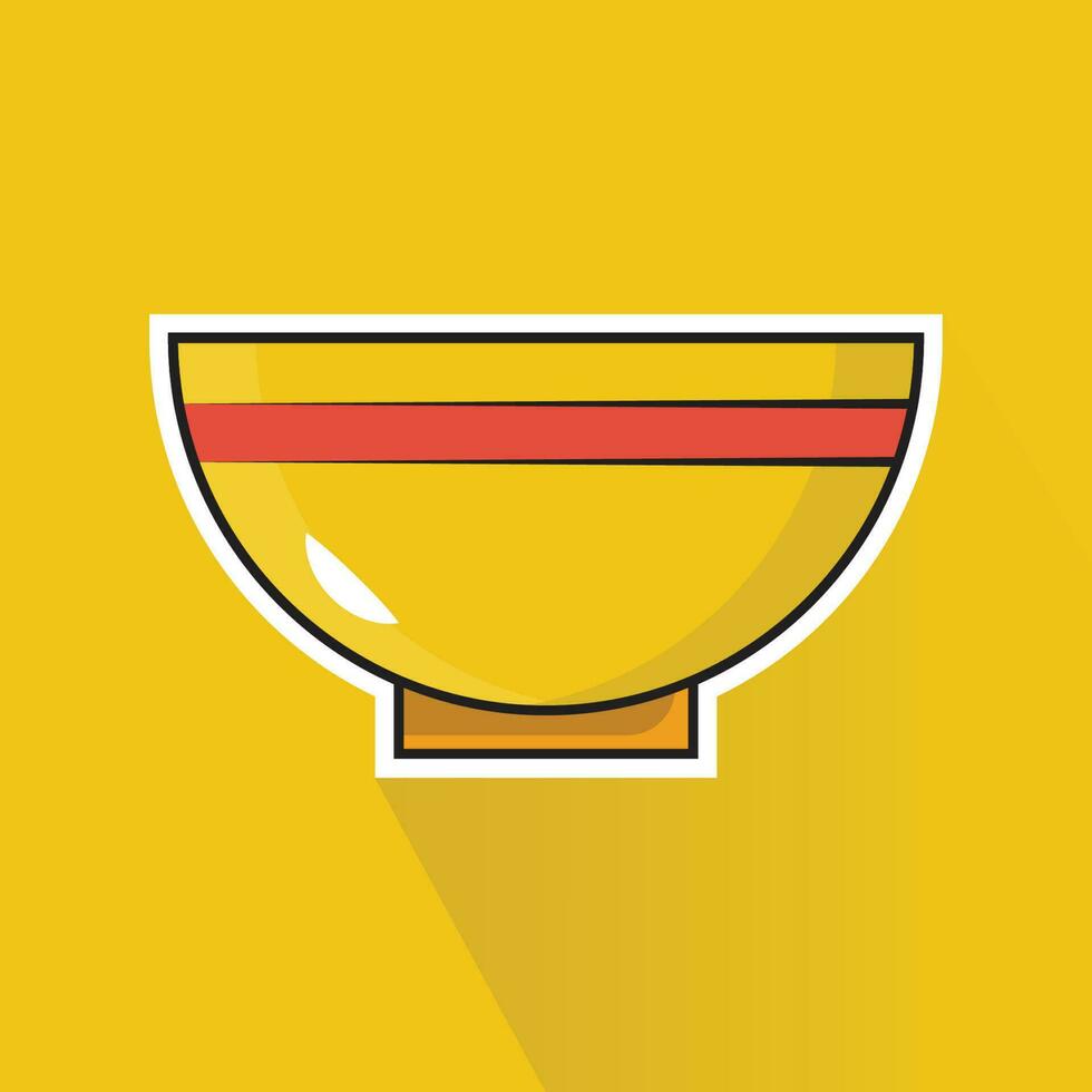 illustration vektor av gul skål i platt design