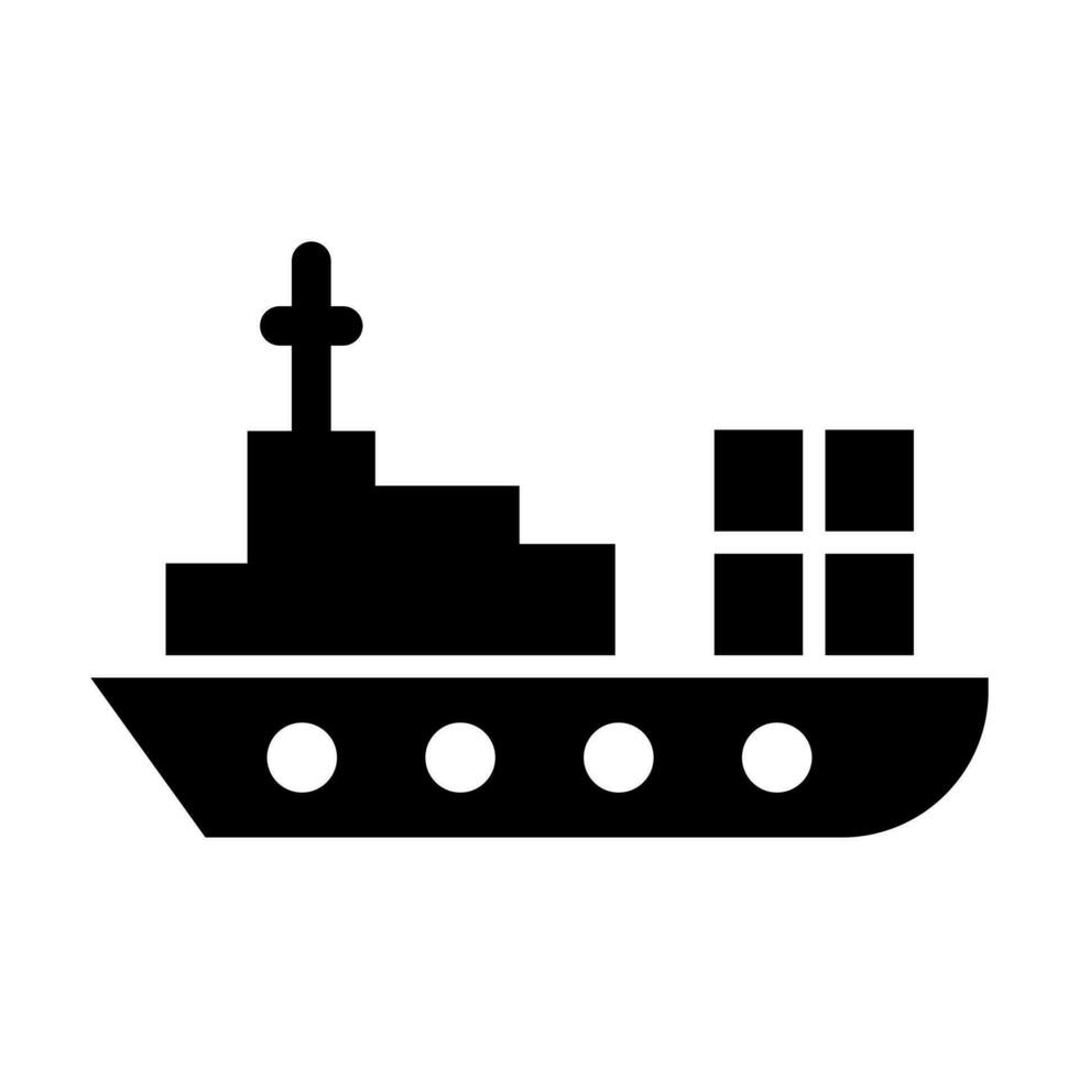 Ladung Schiff Vektor Glyphe Symbol Design