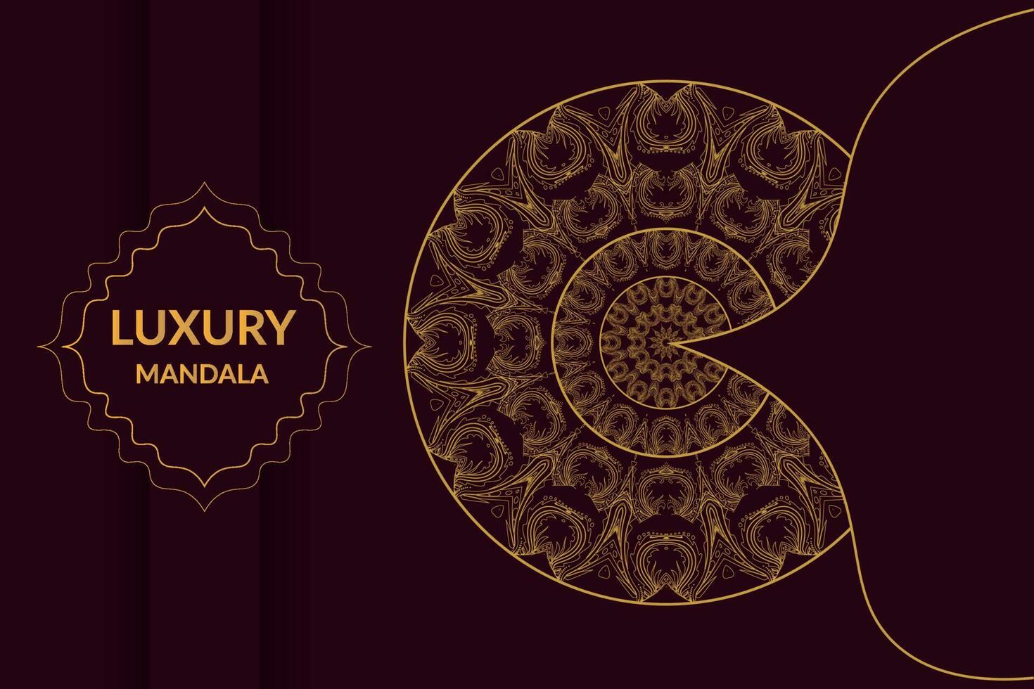 Zier Luxus Mandala Muster Vektor Design, Luxus Mandala Hintergrund mit golden Arabeske