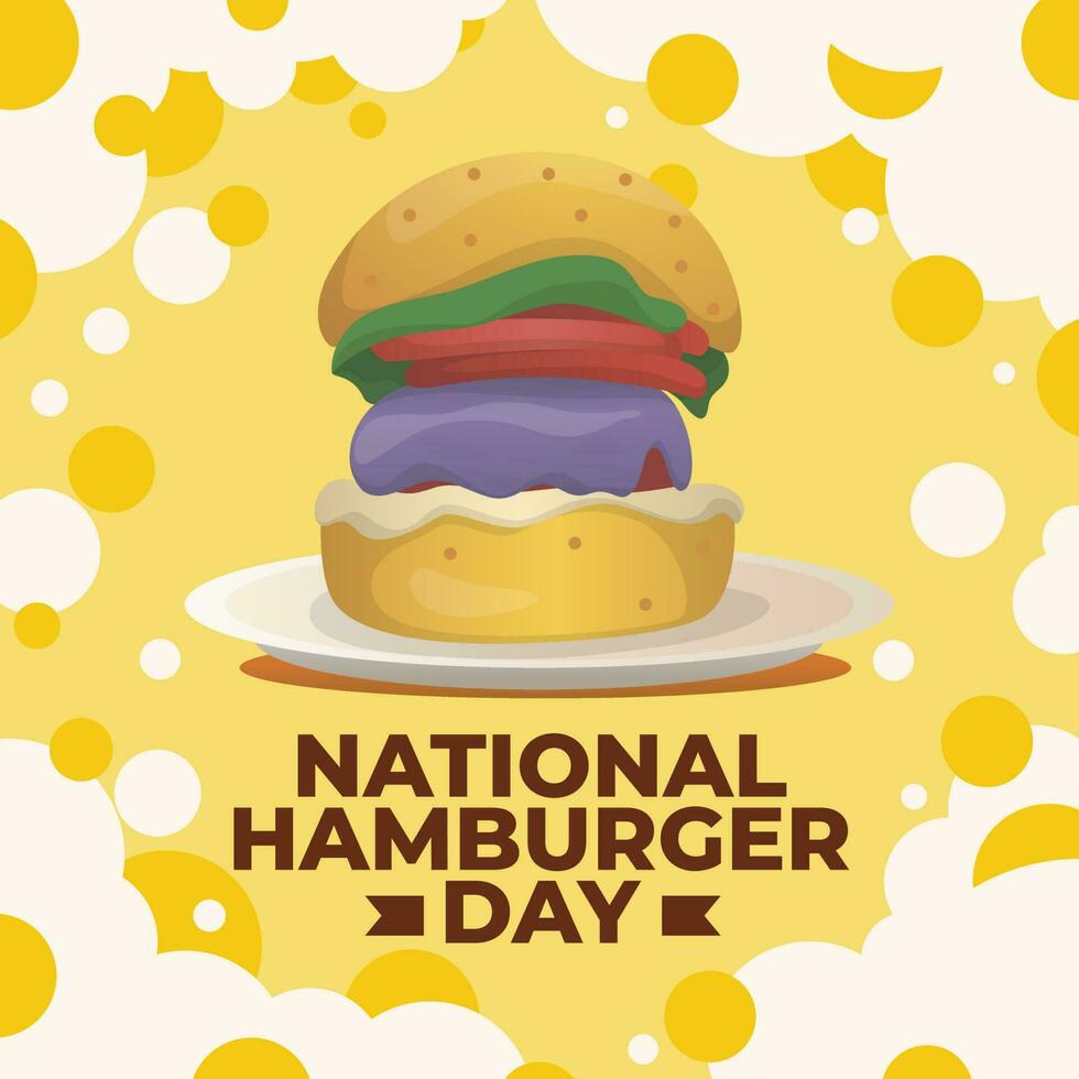 National Hamburger Tag Design Vorlage zum Feier. Hamburger Vektor Design. Hamburger Illustration. eben Illustration.