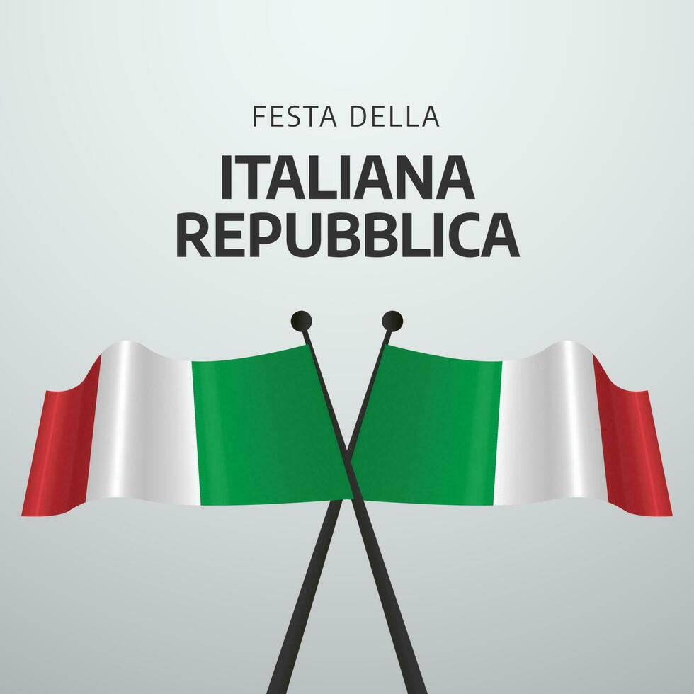 republik dag Italien design mall för firande. festa della republik falg Italien design. Italien flagga design. flagga illustration. vektor