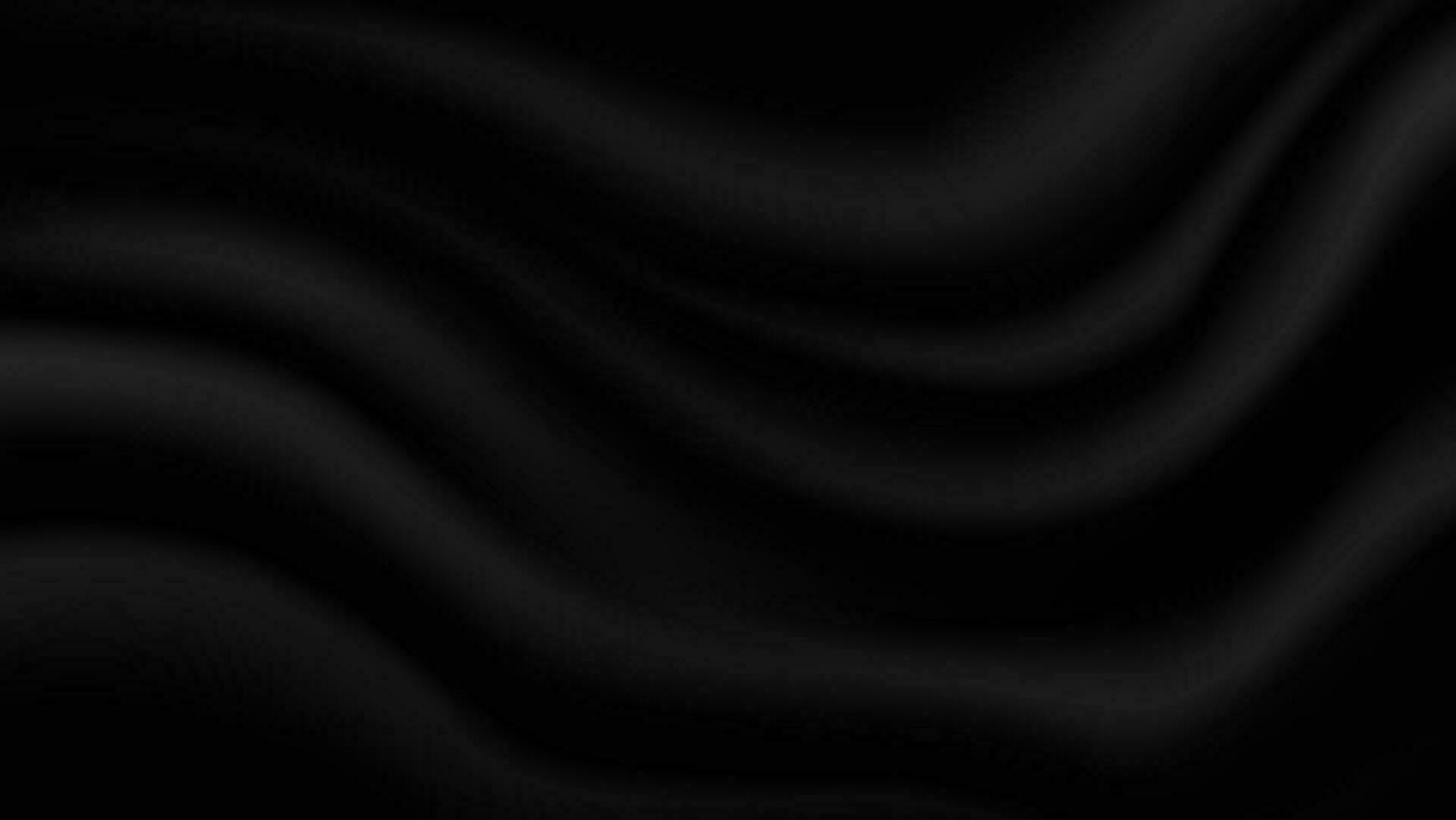 abstrakt tom svart mjuk skrynkligt satin tyg hopfällbar textur bakgrund för dekorativ grafisk design vektor