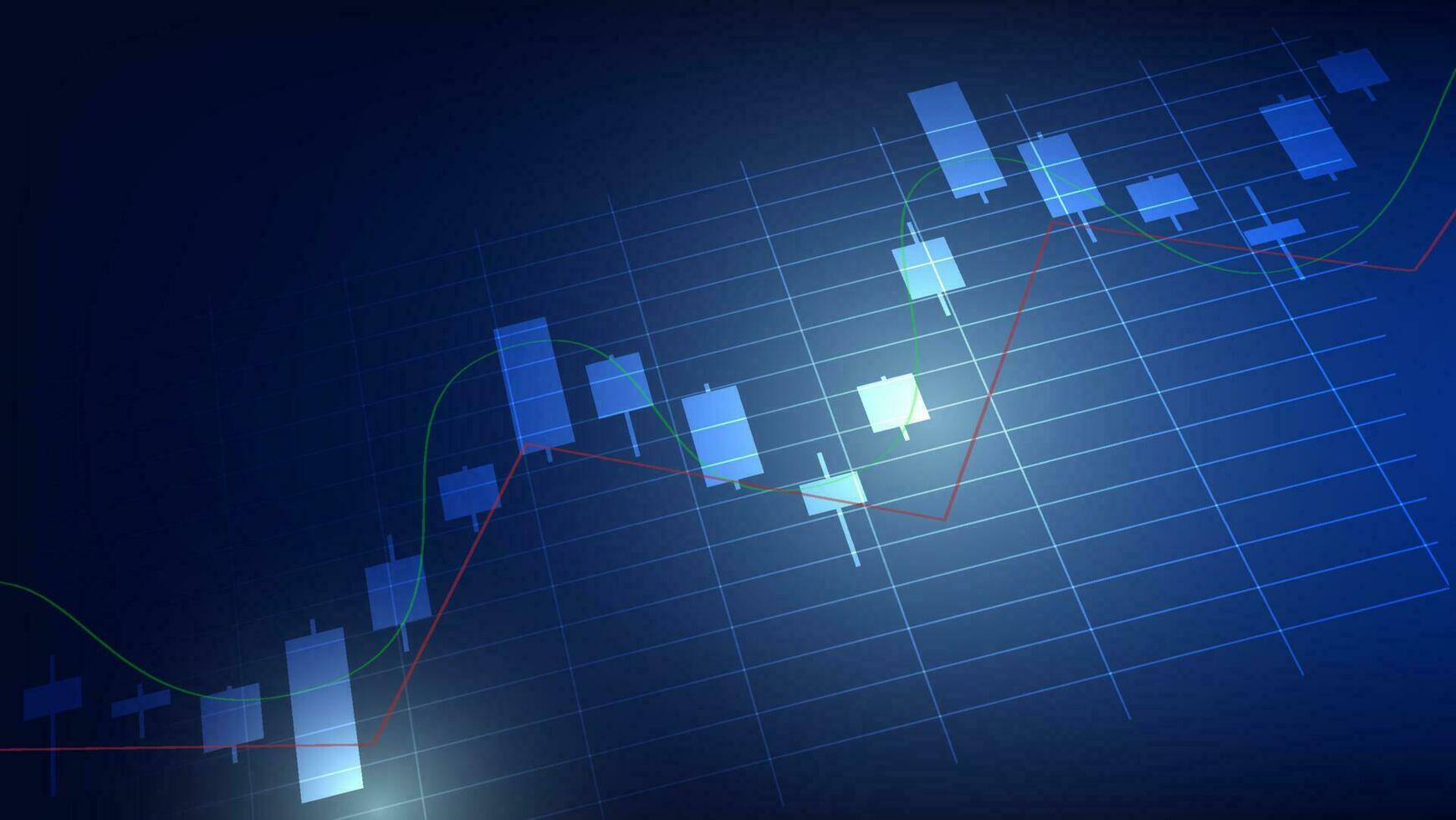 Finanzen Hintergrund. Kerzenhalter Diagramm auf dunkel Bildschirm. Lager Markt und Geschäft Investition Konzept vektor
