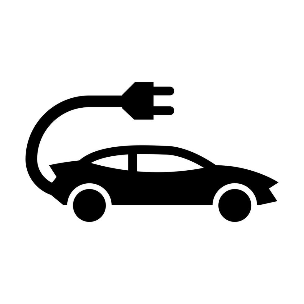 elektrisch Auto Vektor Glyphe Symbol Design