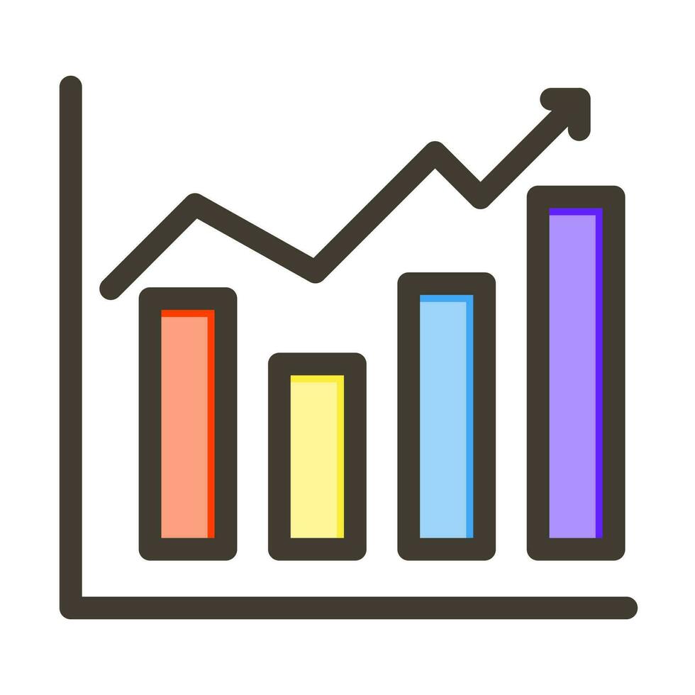 Wachstum Vektor dick Linie gefüllt Farben Symbol Design