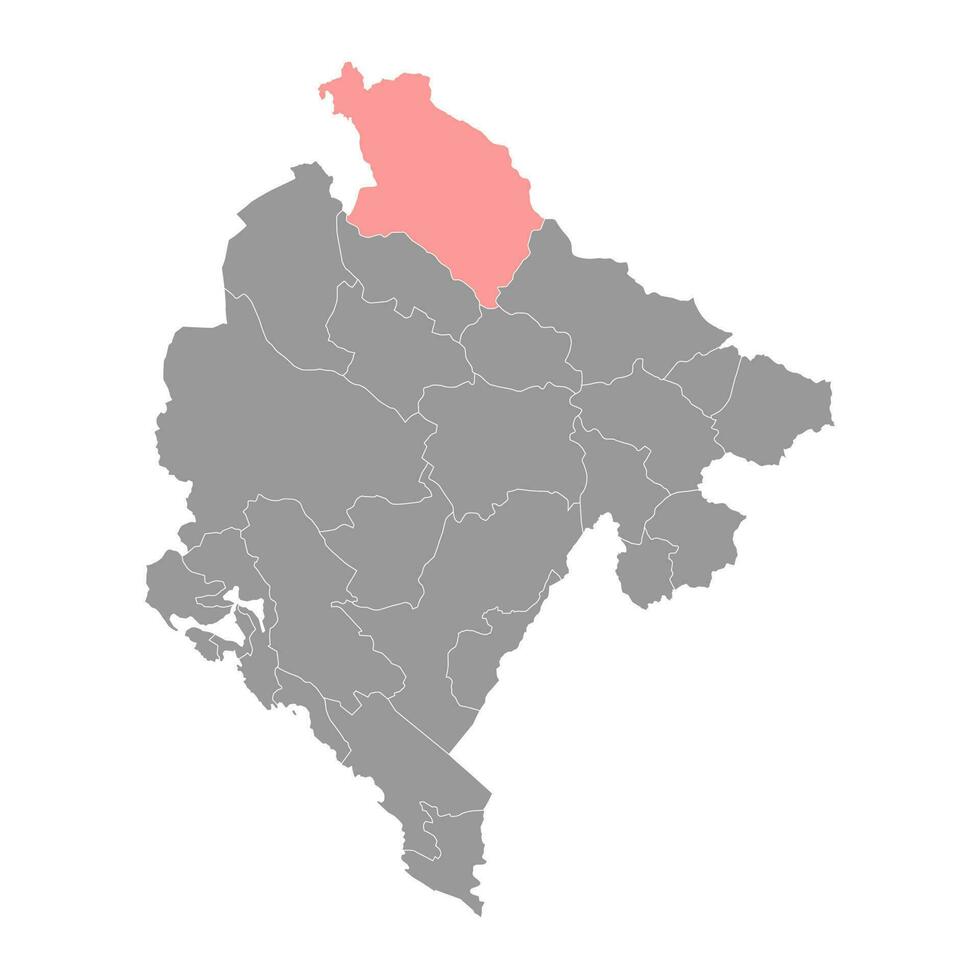 pljevlja Gemeinde Karte, administrative Unterteilung von Montenegro. Vektor Illustration.