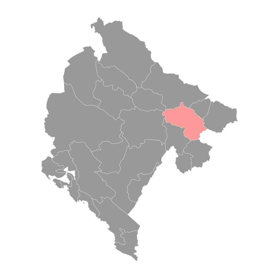 berane Gemeinde Karte, administrative Unterteilung von Montenegro. Vektor Illustration.