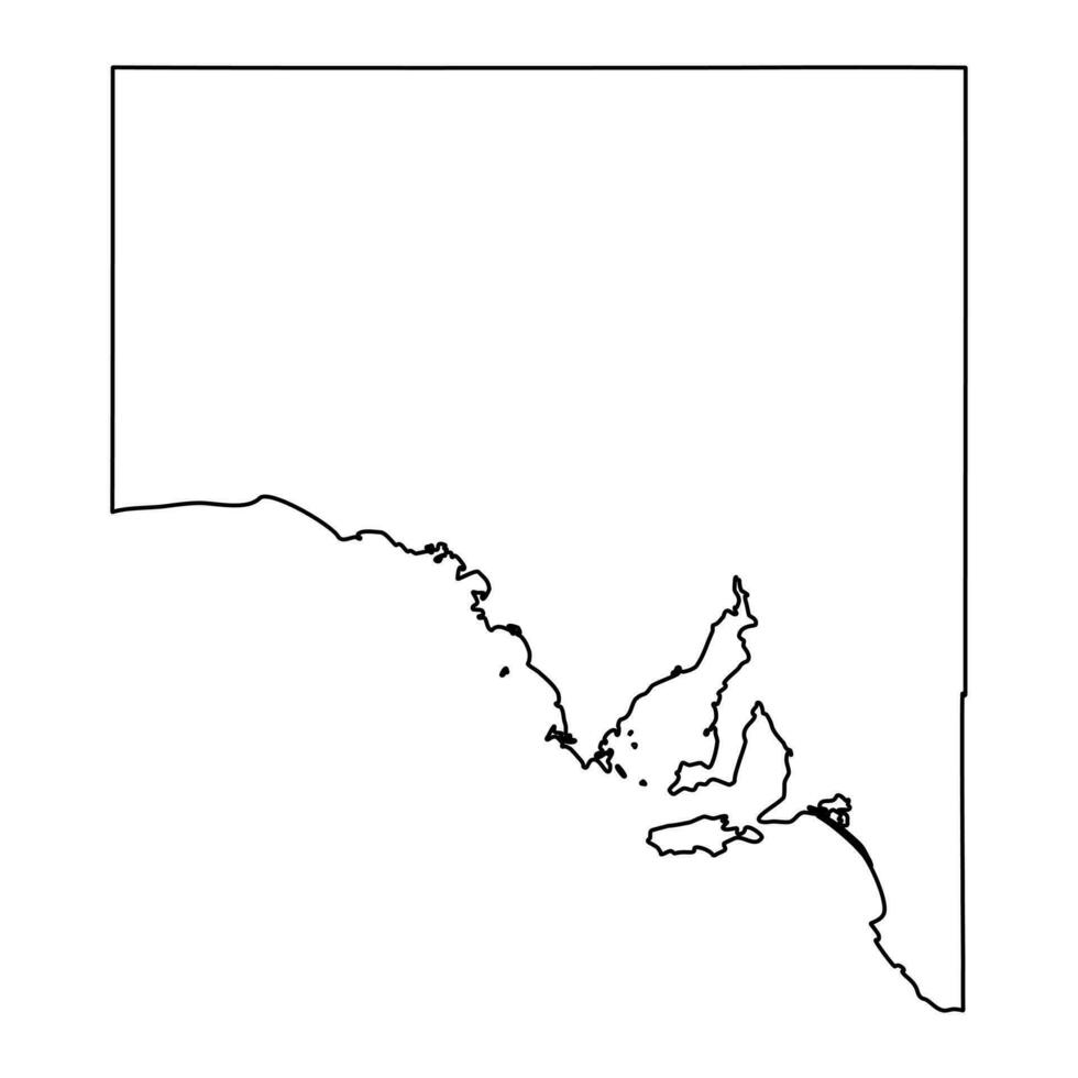 Süd Australien Karte, Zustand von Australien. Vektor Illustration.