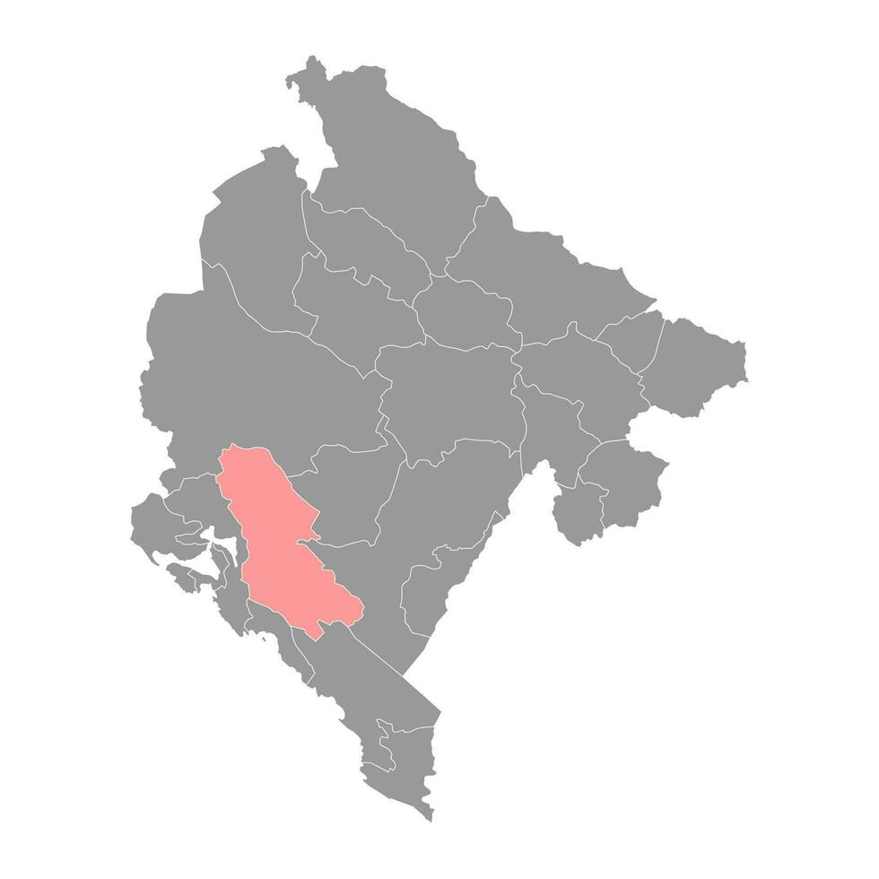 alt königlich Hauptstadt cetinje Karte, administrative Unterteilung von Montenegro. Vektor Illustration.