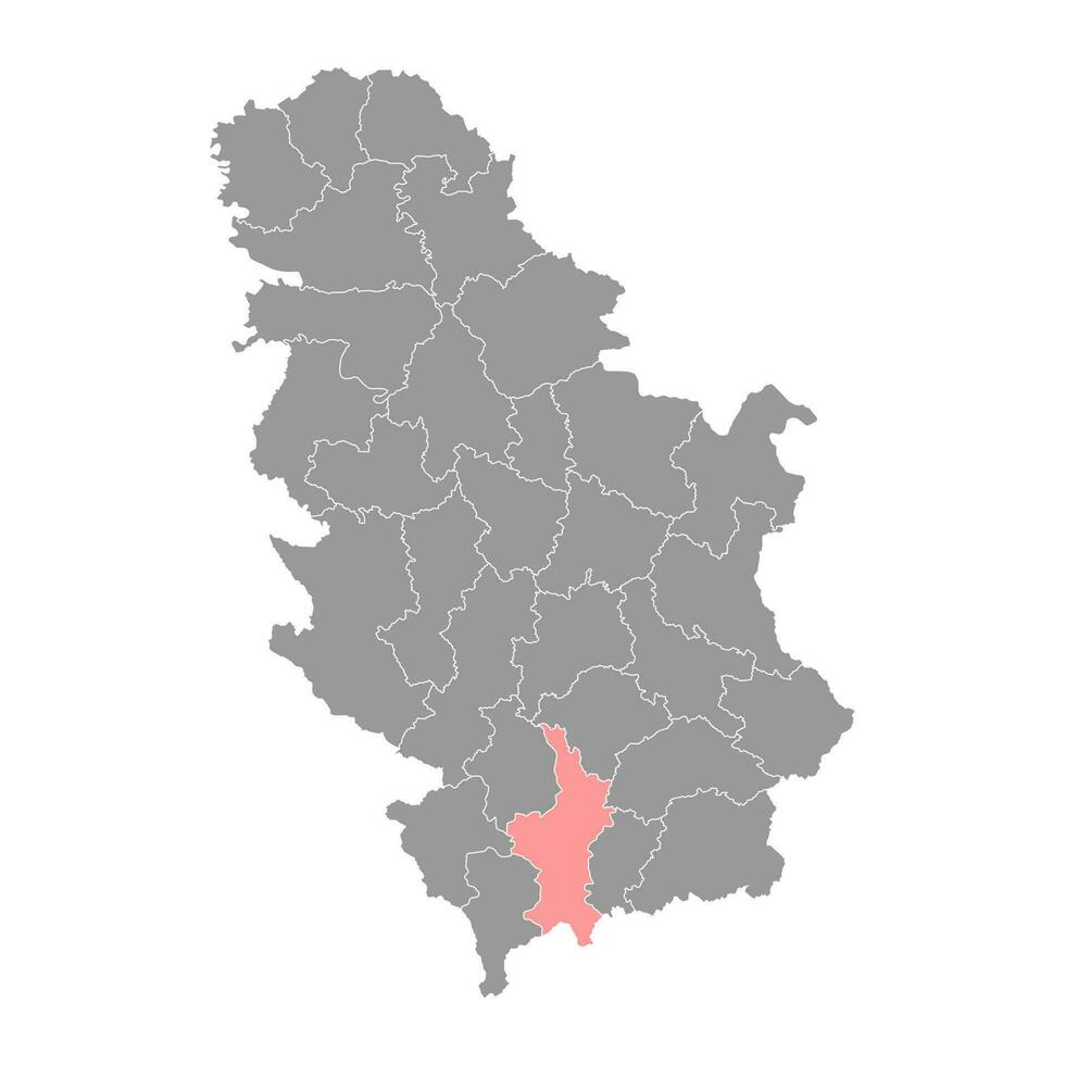 kosovo distrikt Karta, administrativ distrikt av serbien. vektor illustration.