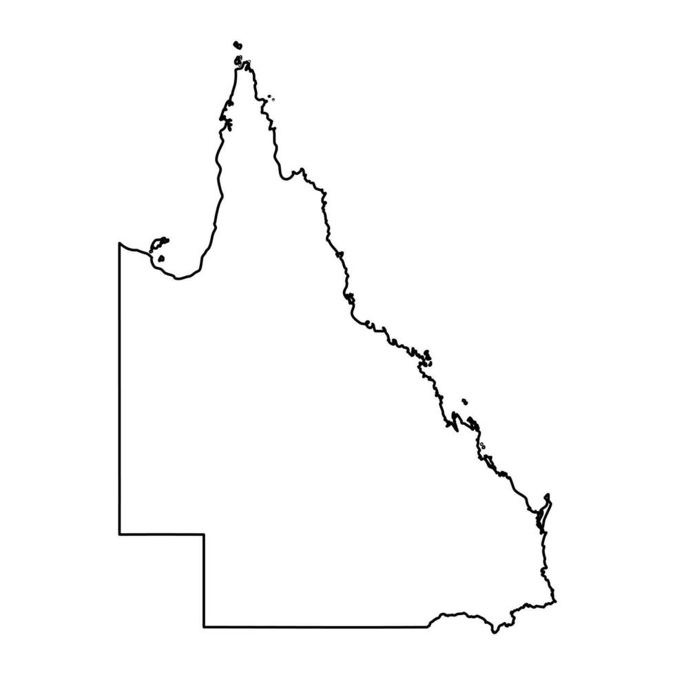 queensland Karta, stat av Australien. vektor illustration.