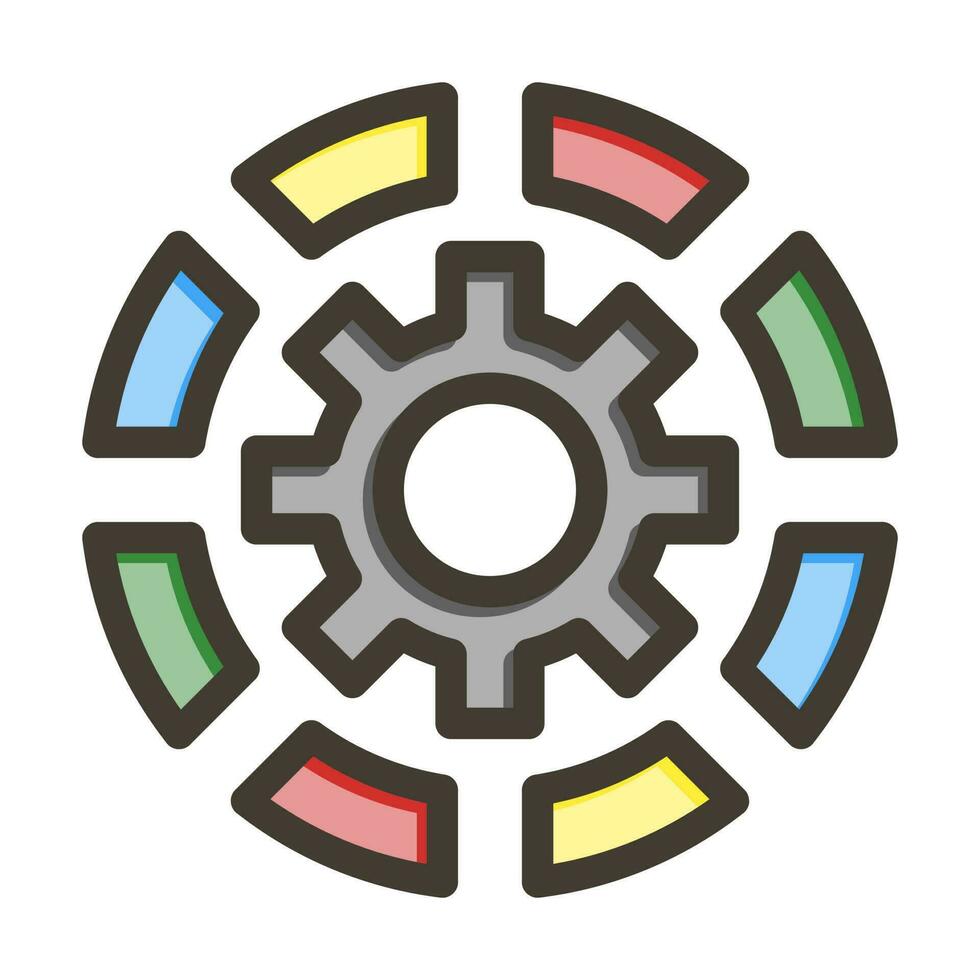 Automatisierung Vektor dick Linie gefüllt Farben Symbol Design