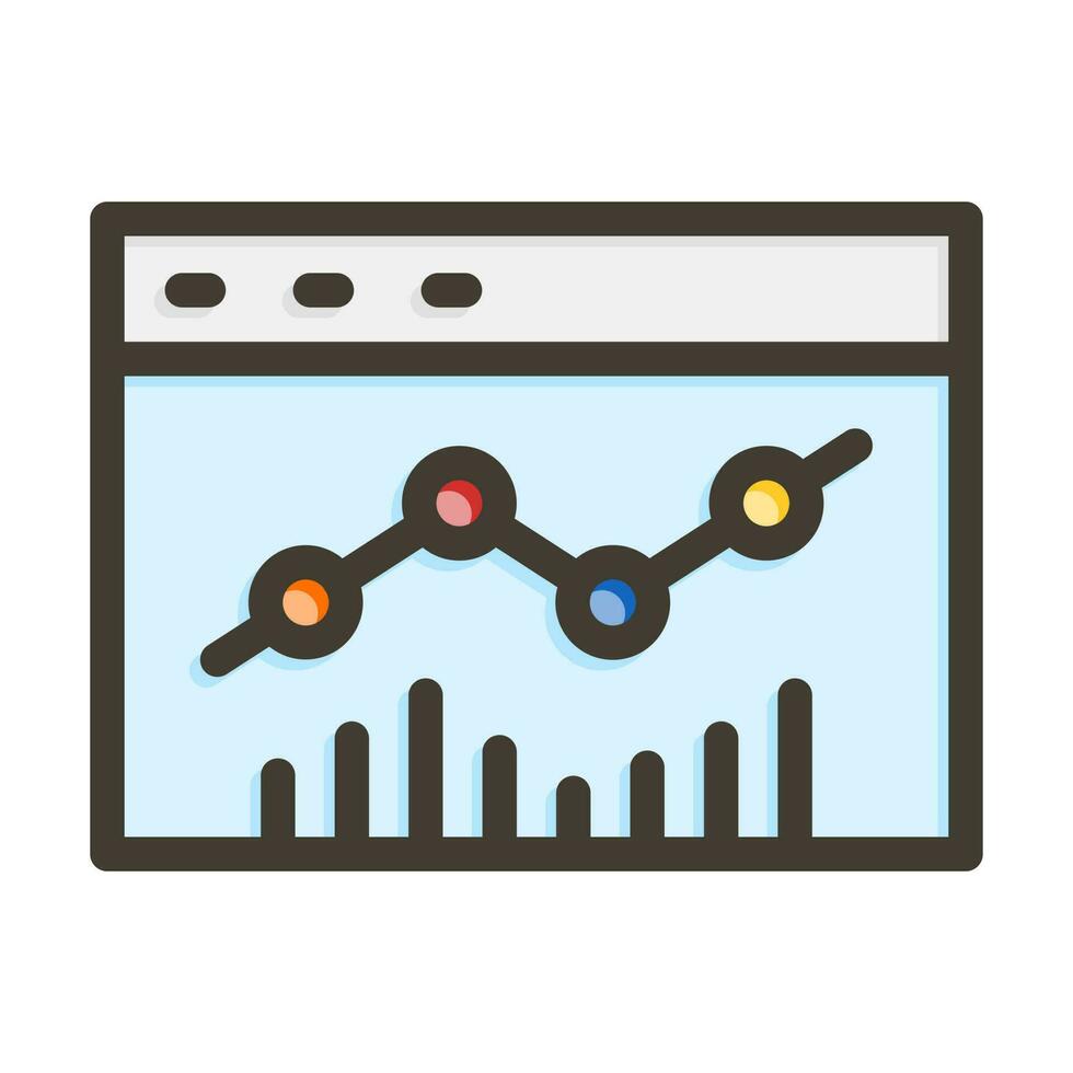 data visualisering vektor tjock linje fylld färger ikon design