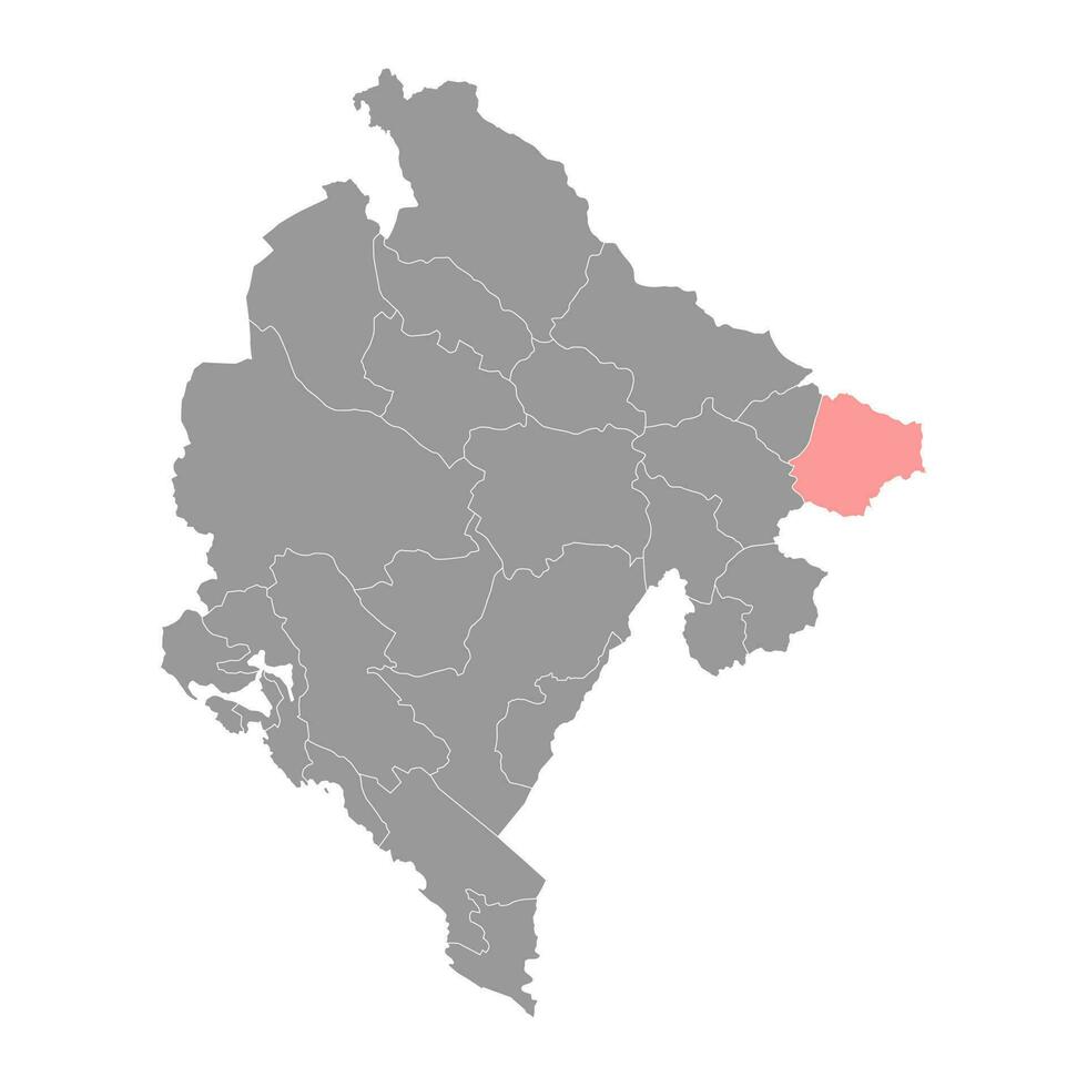 rosaje Gemeinde Karte, administrative Unterteilung von Montenegro. Vektor Illustration.