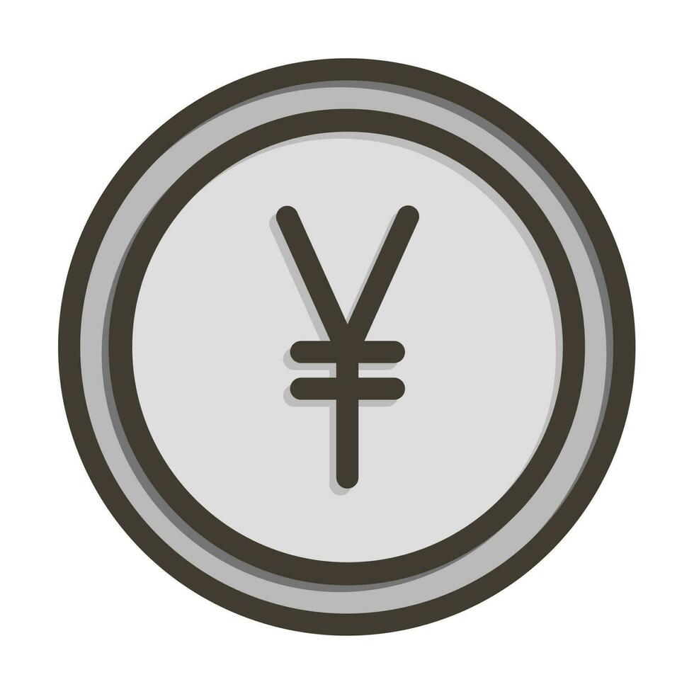 Yen Vektor dick Linie gefüllt Farben Symbol Design