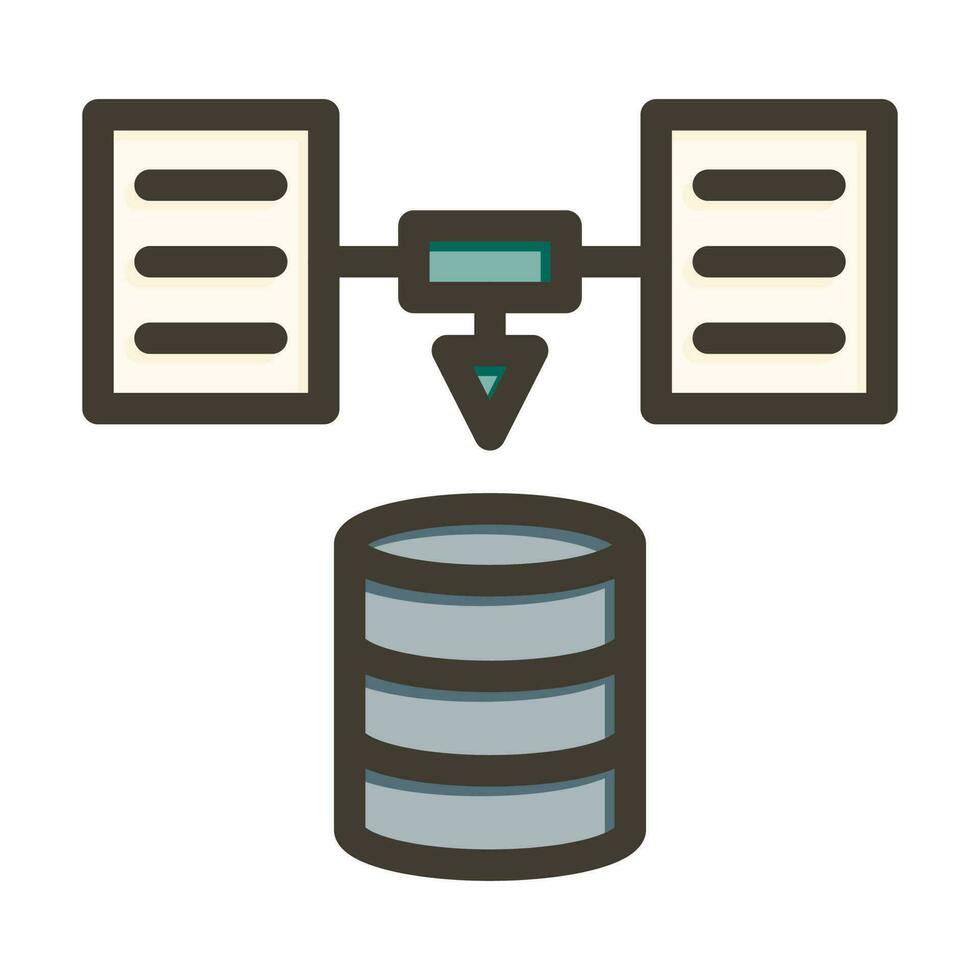 data samling vektor tjock linje fylld färger ikon design