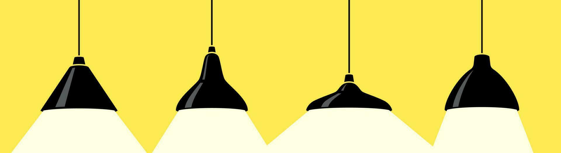 Decke Lampe Symbol einstellen von 4, Design Element geeignet zum Webseiten, drucken Design oder App vektor