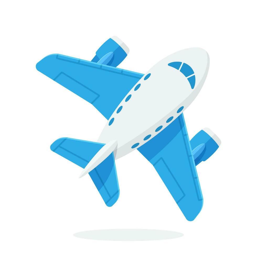 eben Vektor Illustration von Spielzeug Blau Flugzeug