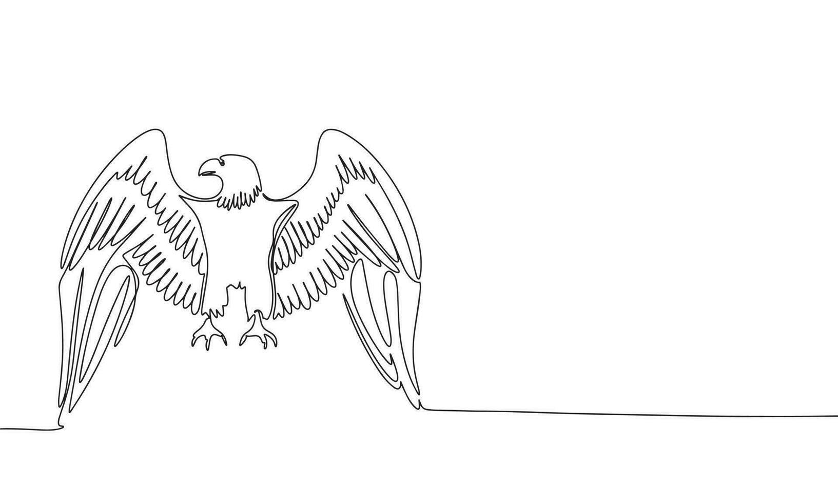 Adler kontinuierlich Linie Zeichnung Element isoliert auf Weiß Hintergrund zum dekorativ Element. Vektor Illustration von Tier bilden im modisch Gliederung Stil.
