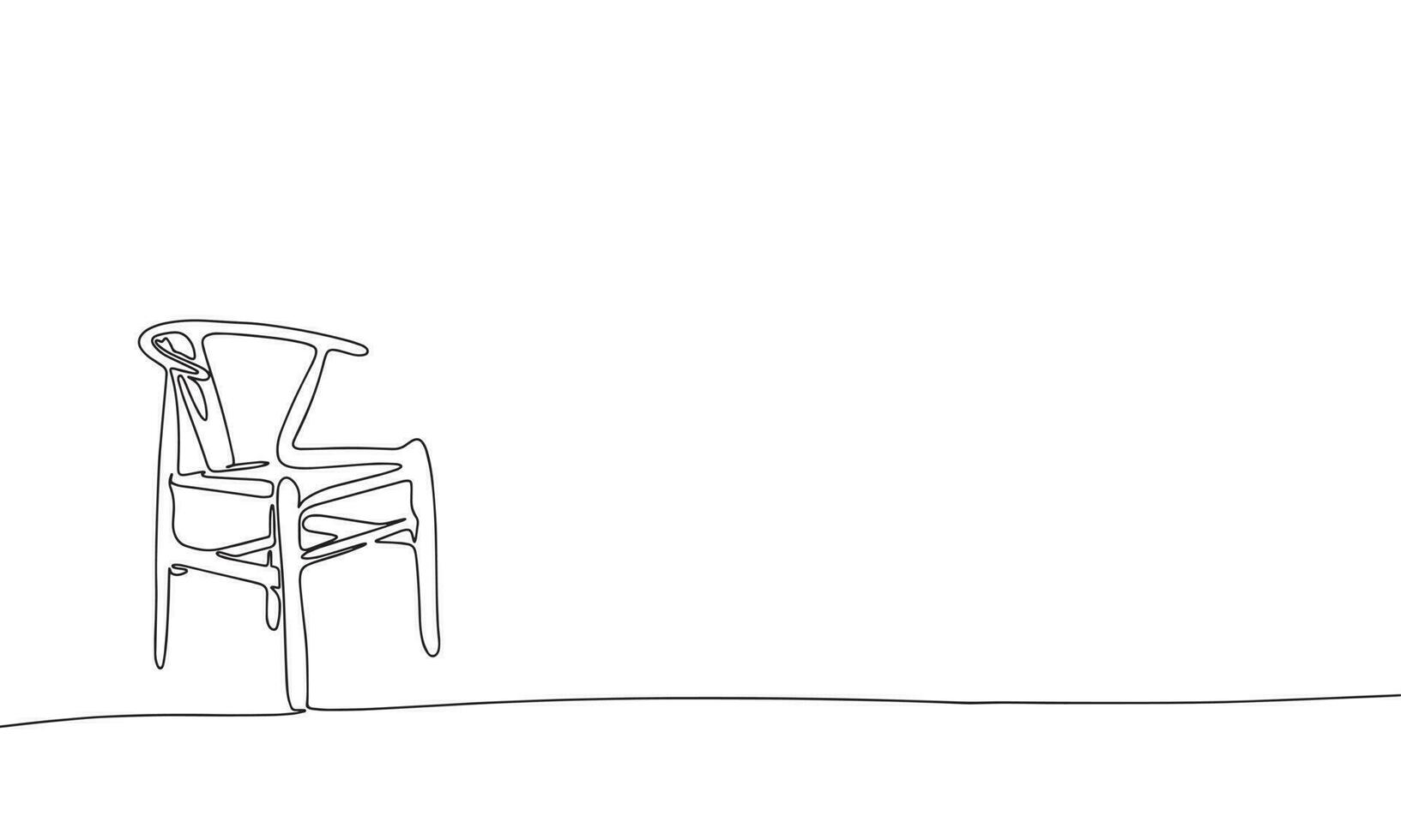 modern Stuhl. einer Linie kontinuierlich retro Stuhl. Linie Kunst, Umriss, Single Linie Silhouette. Hand gezeichnet Vektor Illustration.