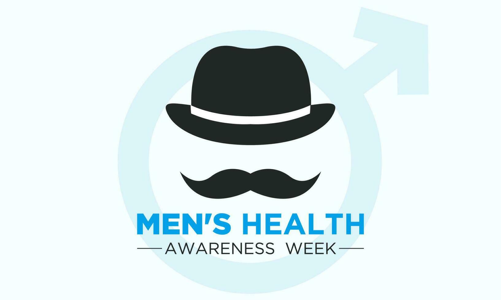 International Herren Gesundheit Bewusstsein Woche ist gefeiert jeder Jahr um das Welt im das Mitte von Juni. Herren Gesundheit Woche Vektor Vorlage zum Banner, Gruß Karte, Poster mit Hintergrund.