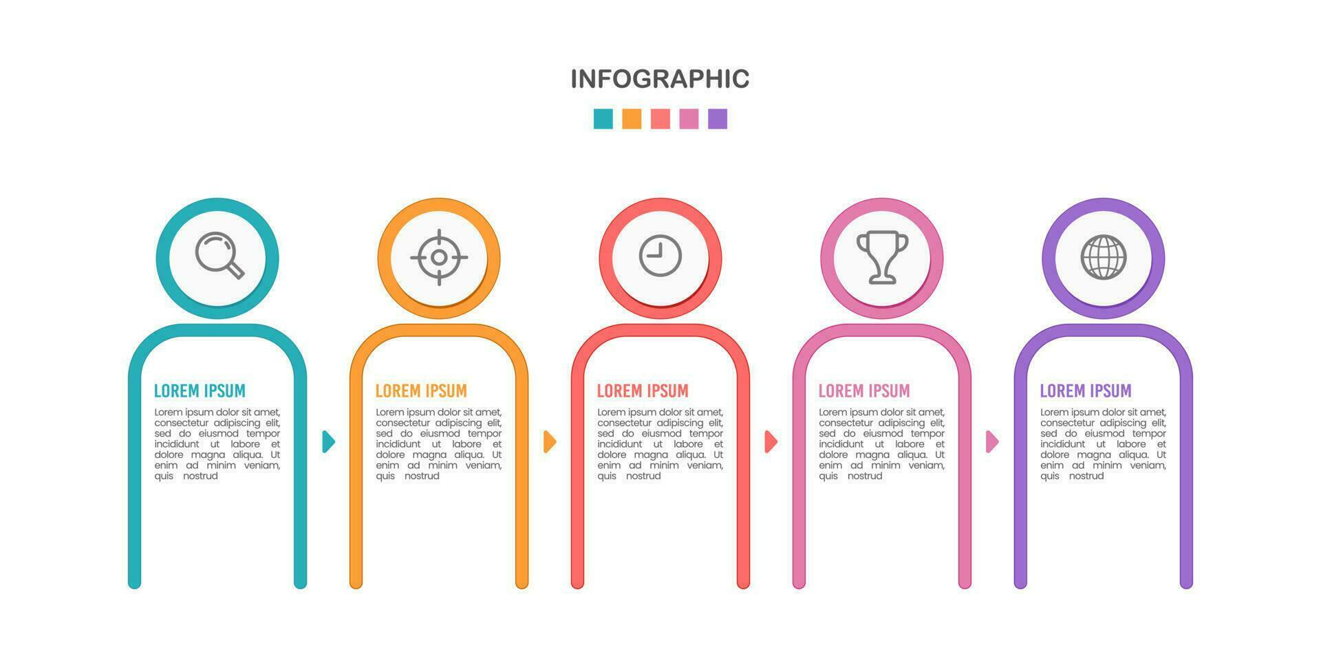 infographic personlig data 5 alternativ. vektor illustration.