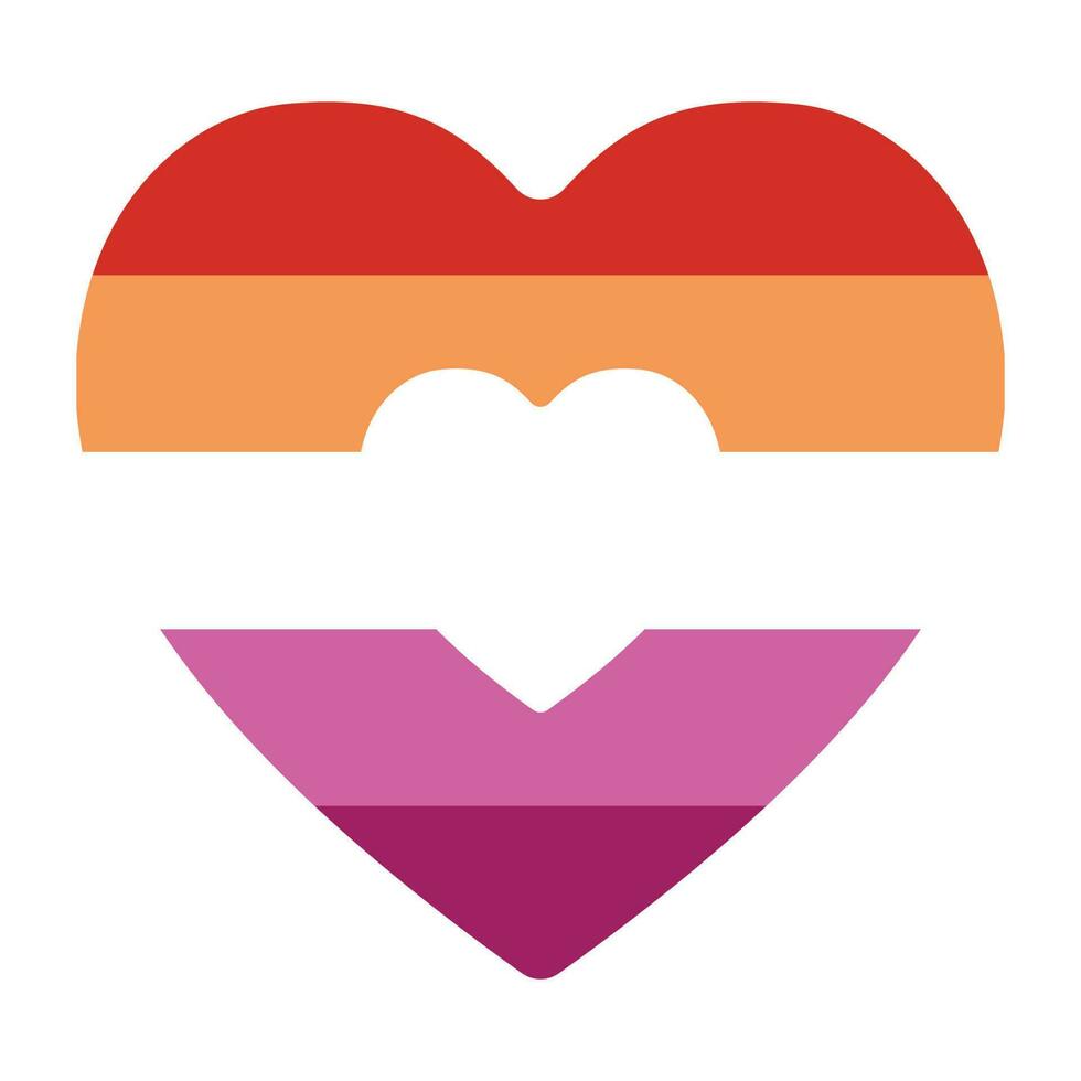 lesbisk stolthet flagga. HBTQ symbol vektor