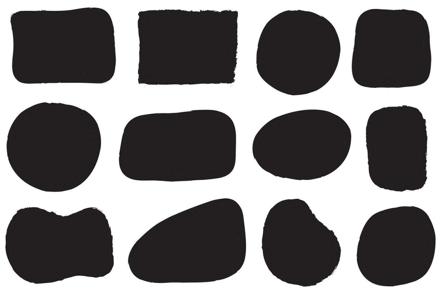 uppsättning av trasig papper ramar. vektor collage form av svart rev papper silhuetter isolerat på vit bakgrund.