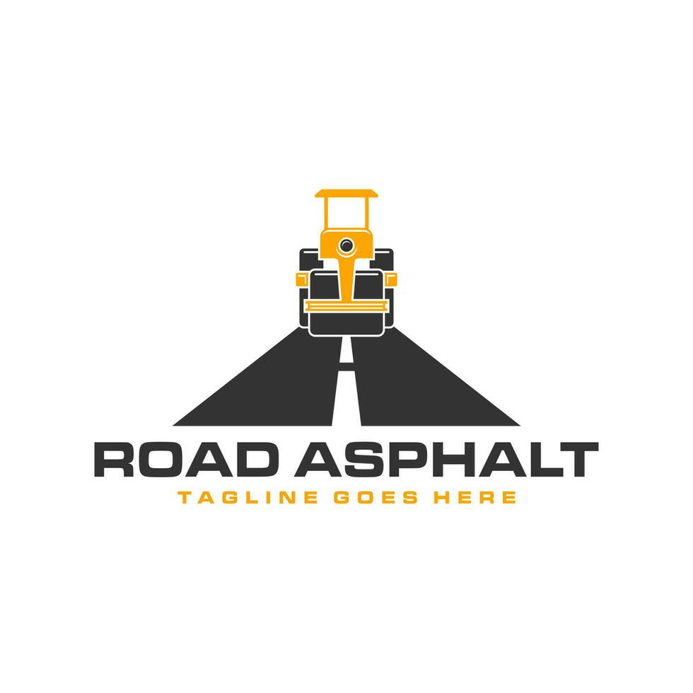 Asphalt Straße Konstruktion Vektor Illustration Logo