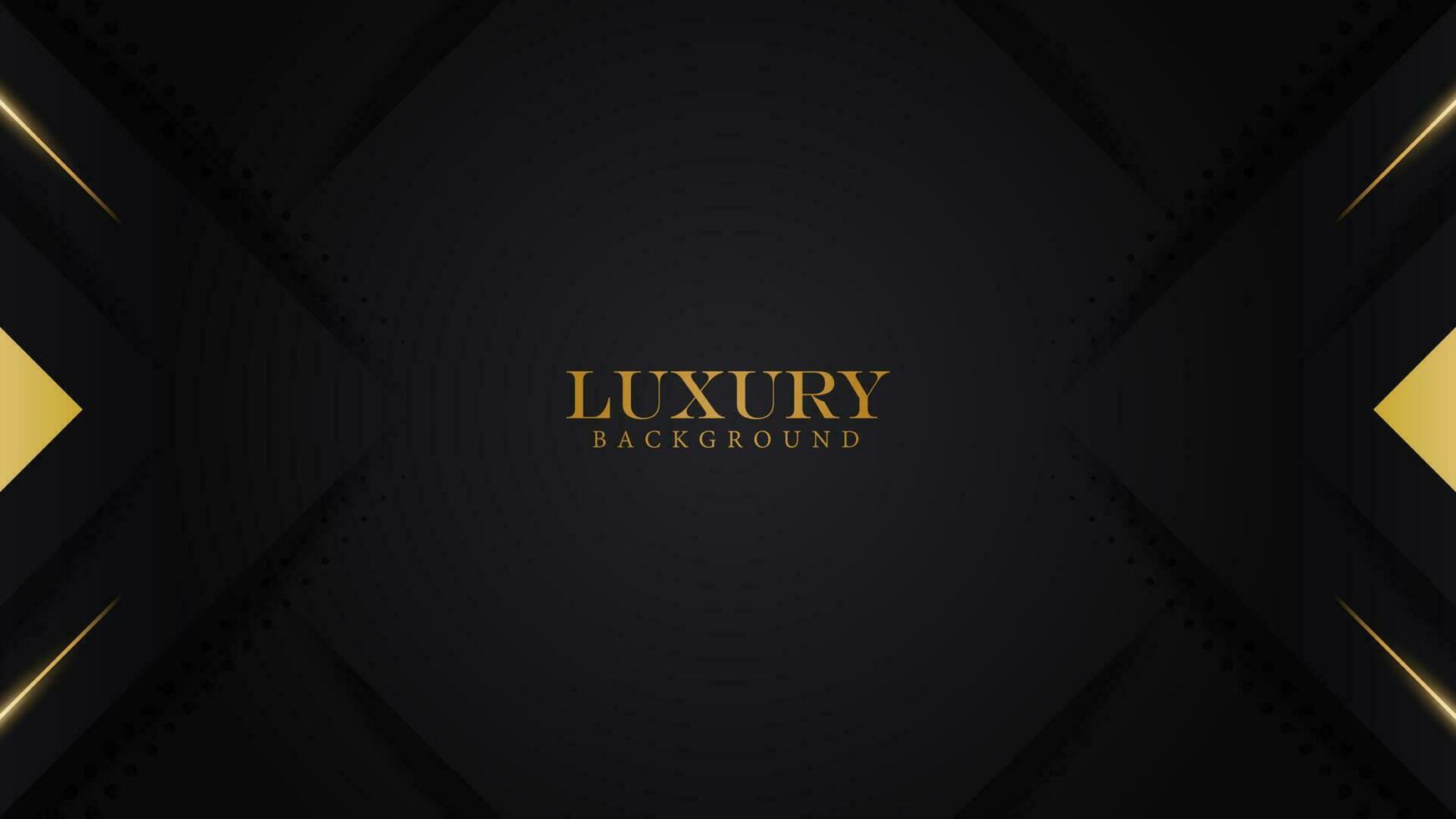 Luxus elegant modern Geometrie gestalten im schwarz Hintergrund mit glänzend Gold Linie Vektor Illustration