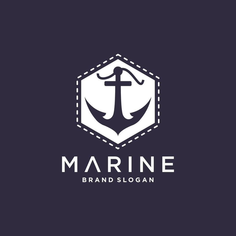 marin logotyp design vektor med modern unik stil