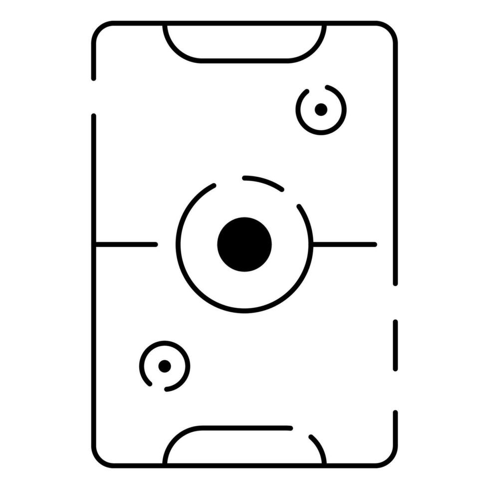 Tabelle und Tafel Spiel Linie Symbol Vektor oder Illustration. Spaß und Aktivität. Luft Eishockey.