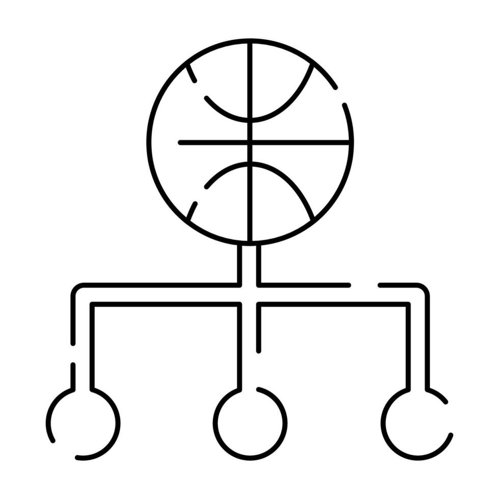 basketboll linje ikon. vektor tecken sport symbol liga isolerat.