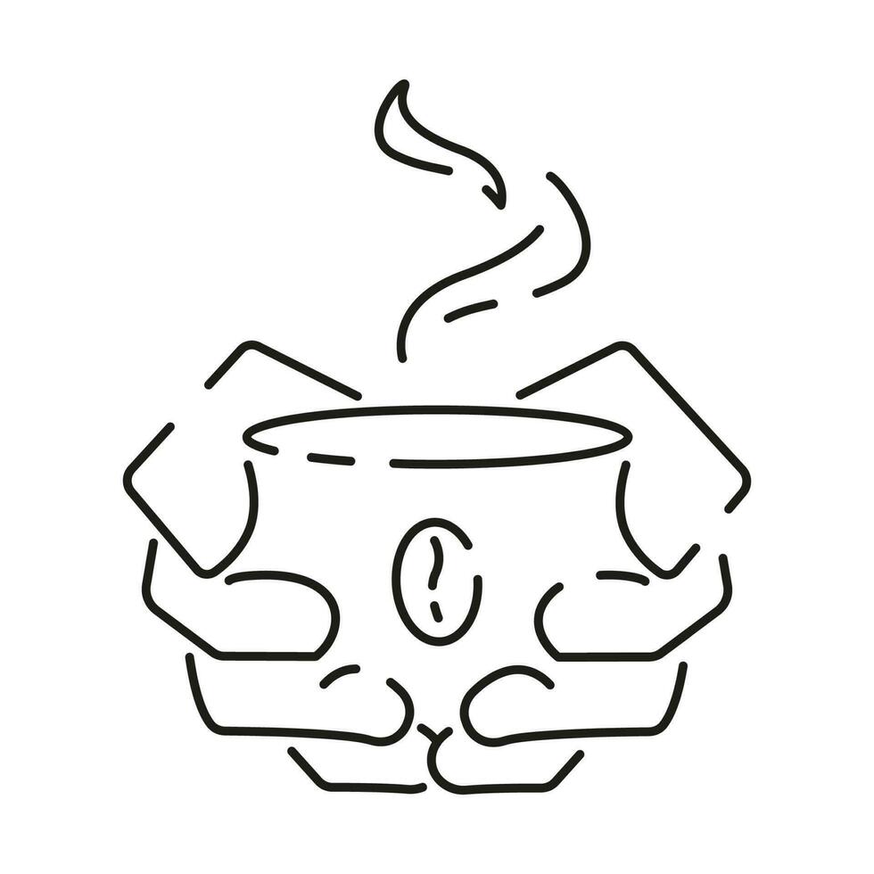 Kaffee Gliederung Symbole. Vektor Tasse von heiß trinken. schwarz Kaffee und Energie im Büro Linie Symbol.