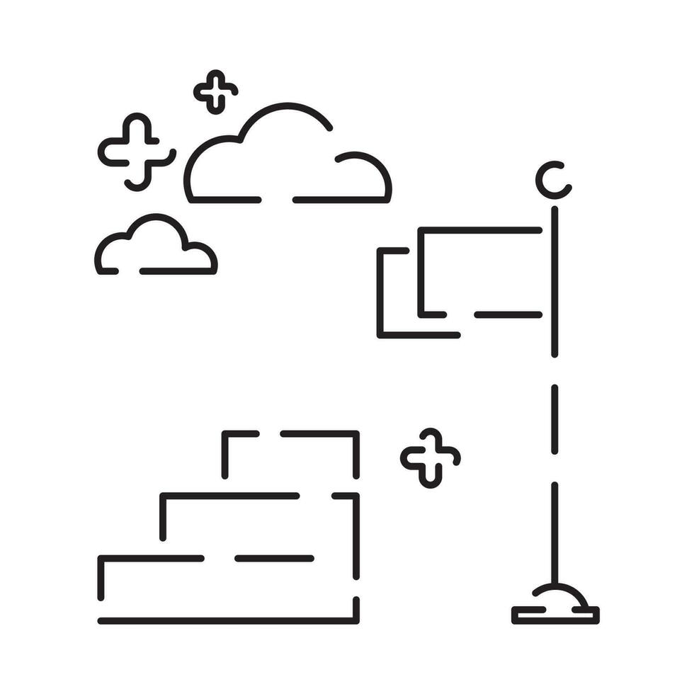 Spiel Symbole im modern dünn Linie Stil. Spielen Symbole Handy, Mobiltelefon Anwendungen. einfach Video Spiel Piktogramme. Computer und Regler oder Konsole. tragbar Spiel Gerät. vektor