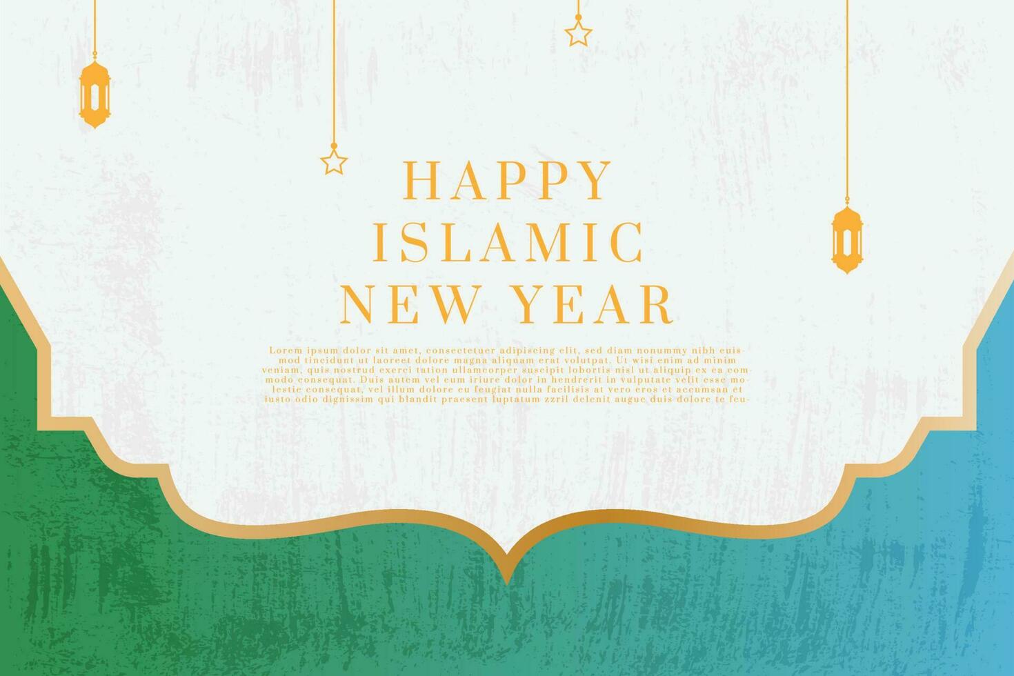 glücklich islamisch Neu Hijri Jahr Illustration. Grafik Design zum das Dekoration von Geschenk Zertifikate, Banner, und Flyer. vektor