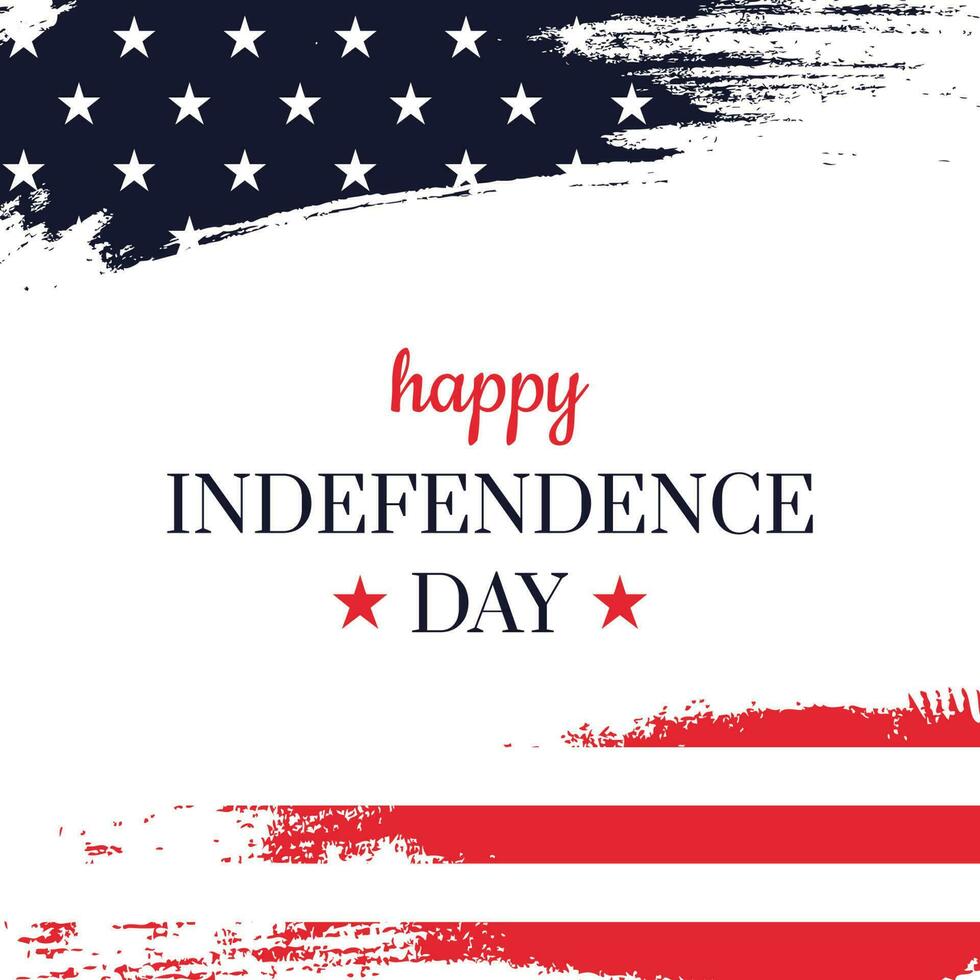 4:e av juli bakgrund. USA oberoende dag bakgrund med förenad stater flagga och text text Lycklig oberoende dag. vektor