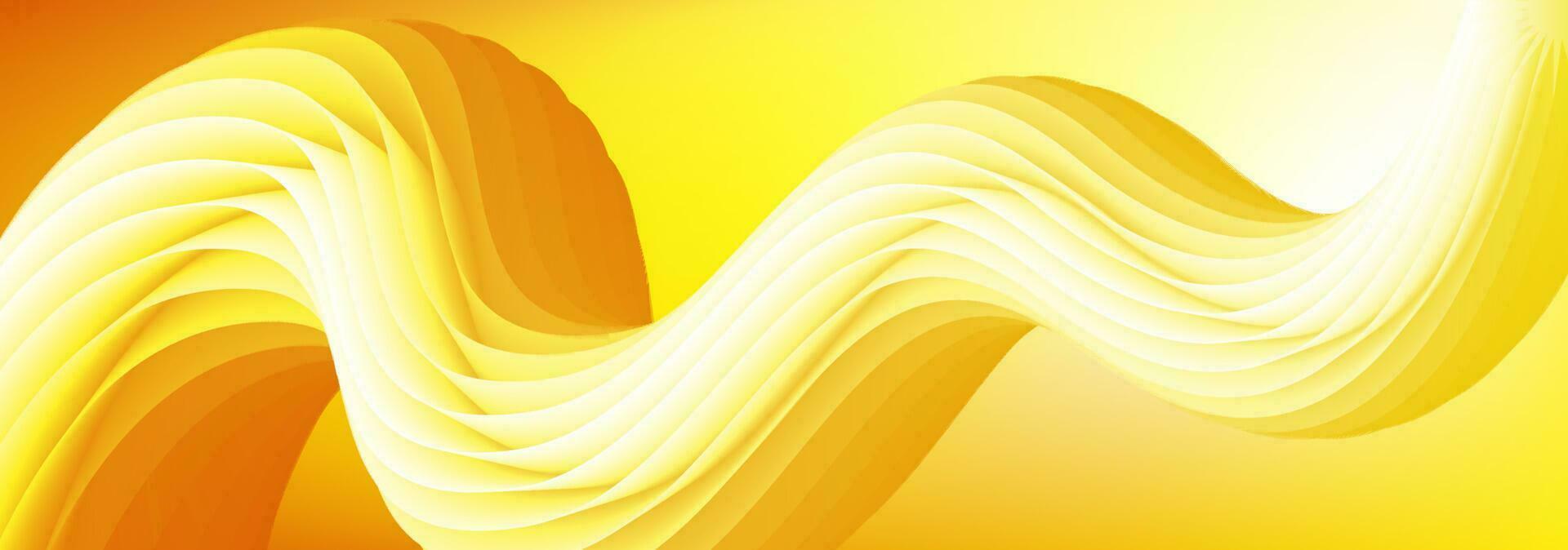 horizontal Hintergrund mit abstrakt Flüssigkeit Gradient Form. Vektor Gelb hell Header Vorlage Design.