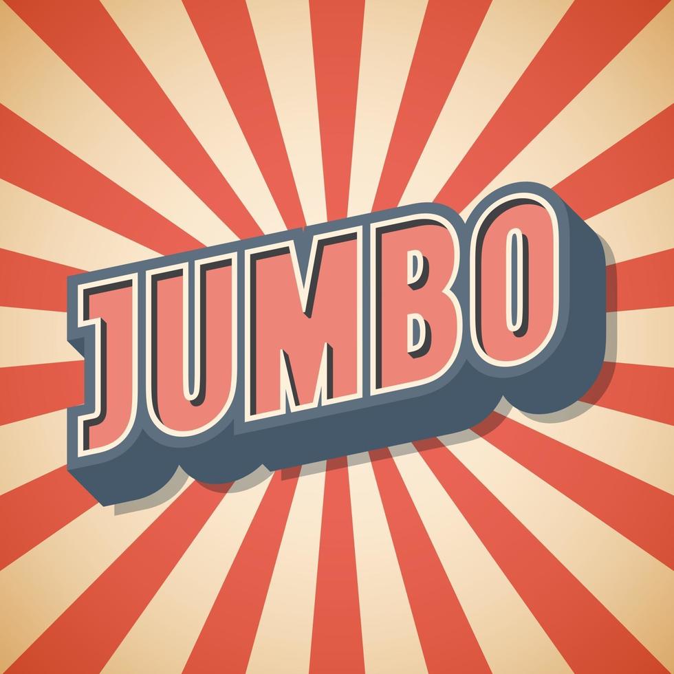 Jumbo Vintage Retro Sprachblase Hintergrund Vektor-Illustration vektor