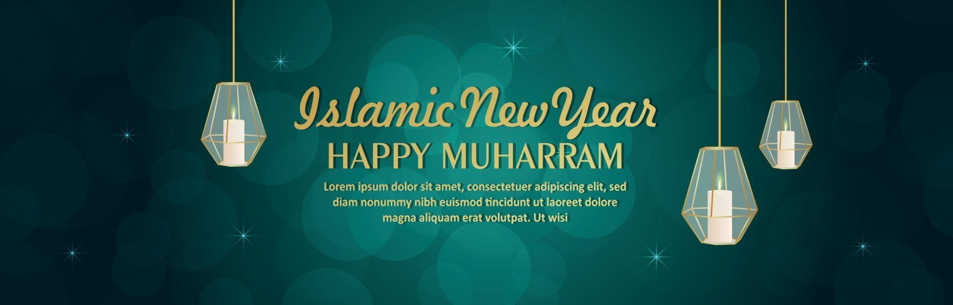 lyckligt muharram islamiskt nytt år vektorillustration vektor