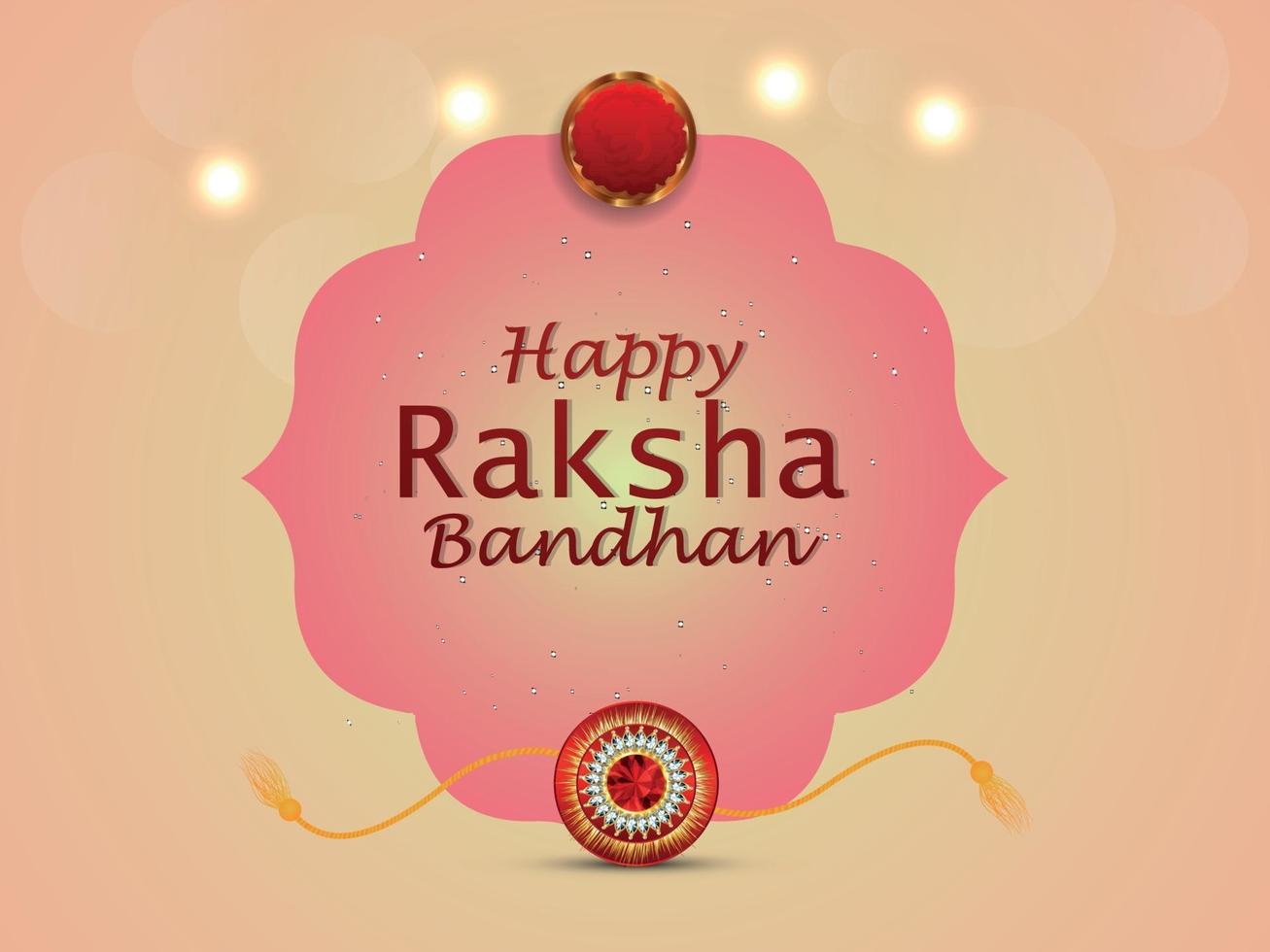 glad raksha bandhan indisk festival med crystal rakhi vektor