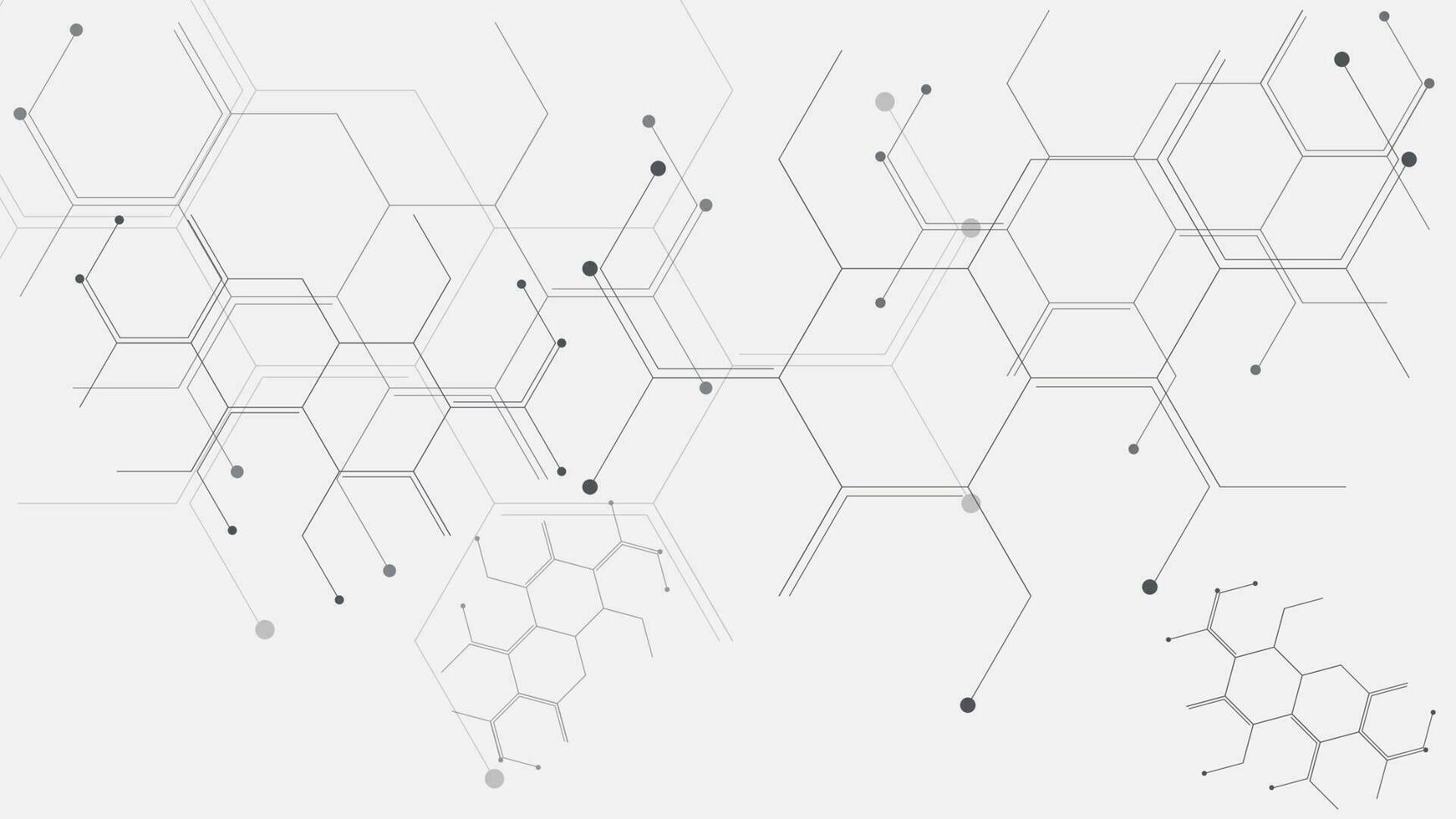 abstrakt sechseckig Hintergrund Design. medizinisch, Chemie, Moleküle, Wissenschaft und Technologie. Vektor Illustration.