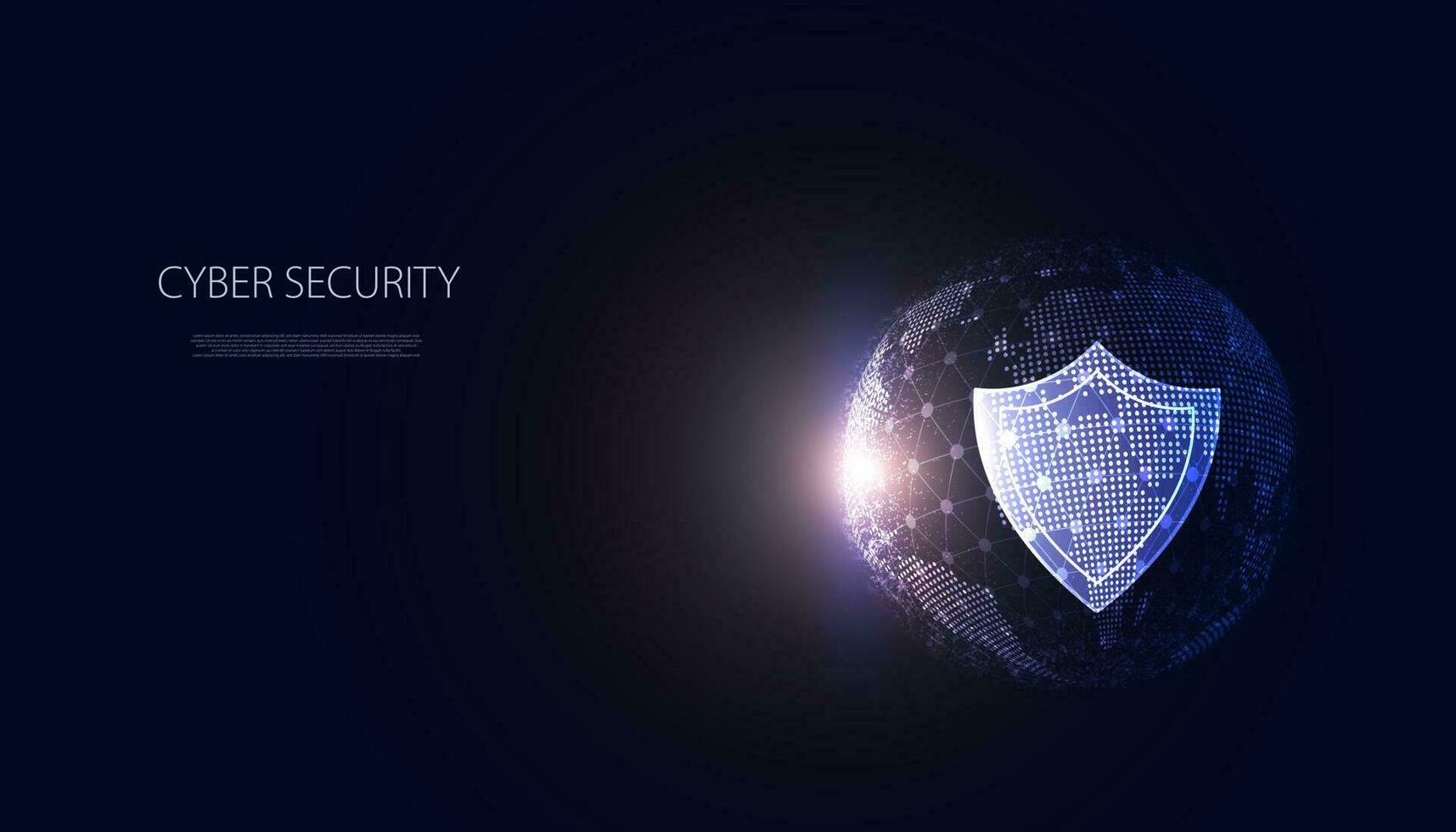 Konzept Schild und Welt Schild Cyber Sicherheit online Diebstahl Schutz vektor