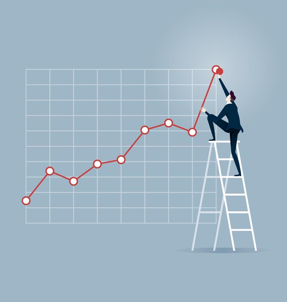 Investor Geschäftsmann klettert auf eine Leiter vektor
