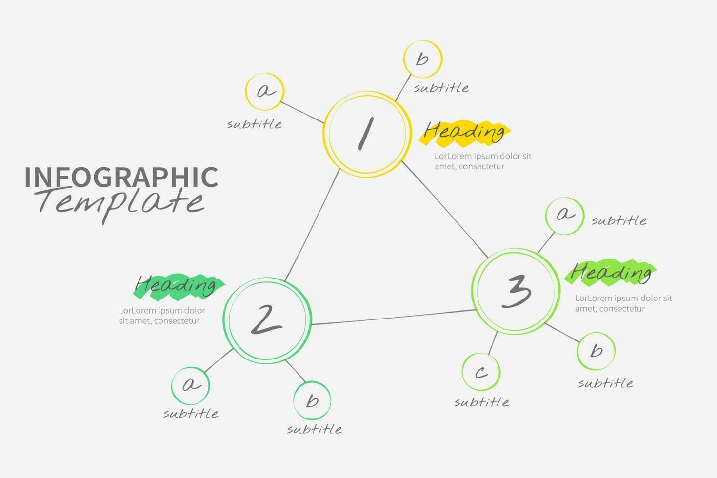 Hand gezeichnet Verstand Karte Design Infografik Vorlage vektor