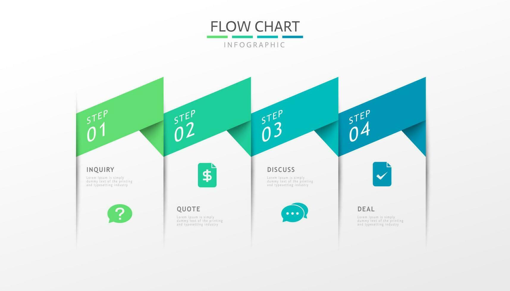 fließen Diagramm Infografik mit 4 Schritte im modern Stil vektor